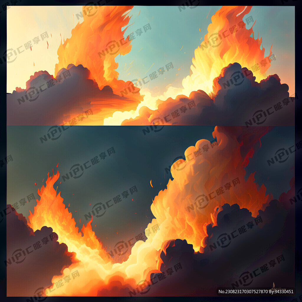 板绘火烧云系列