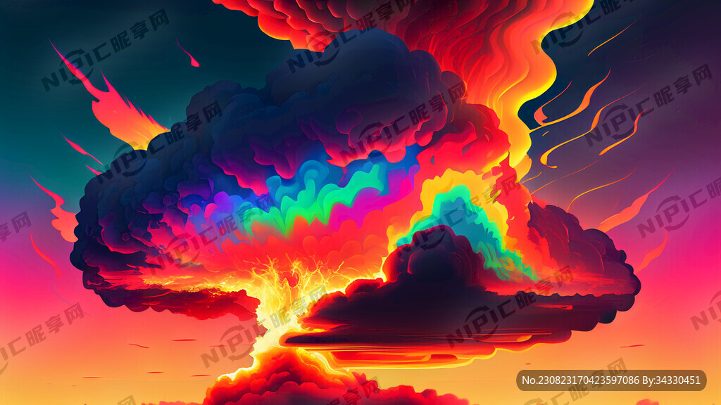 迷幻天空火烧云