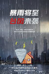 预防暴雨海报