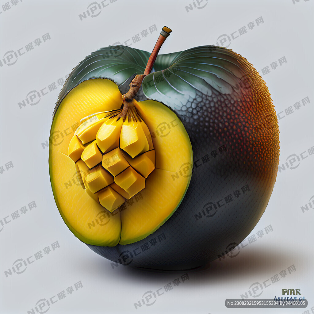 牛油果芒果凤梨苹果白底