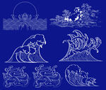 海浪纹  国潮元素