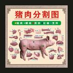 猪肉分割图 宣传海报