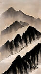 千里江山图，中国风，水墨画