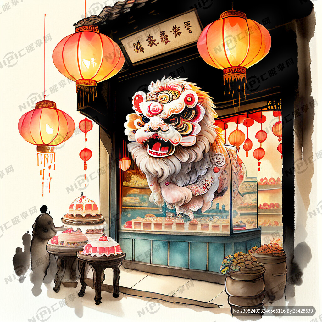 麦可蛋糕店十周年店庆 有舞狮