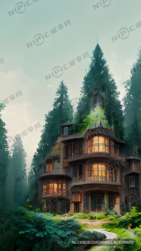 原始森林一栋豪宅