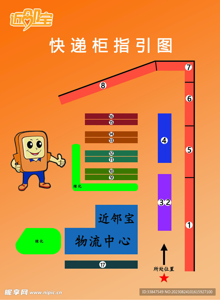 快递柜指引牌