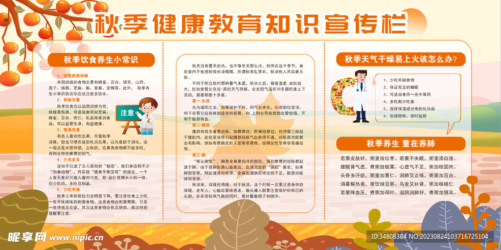 秋季健康教育宣传栏