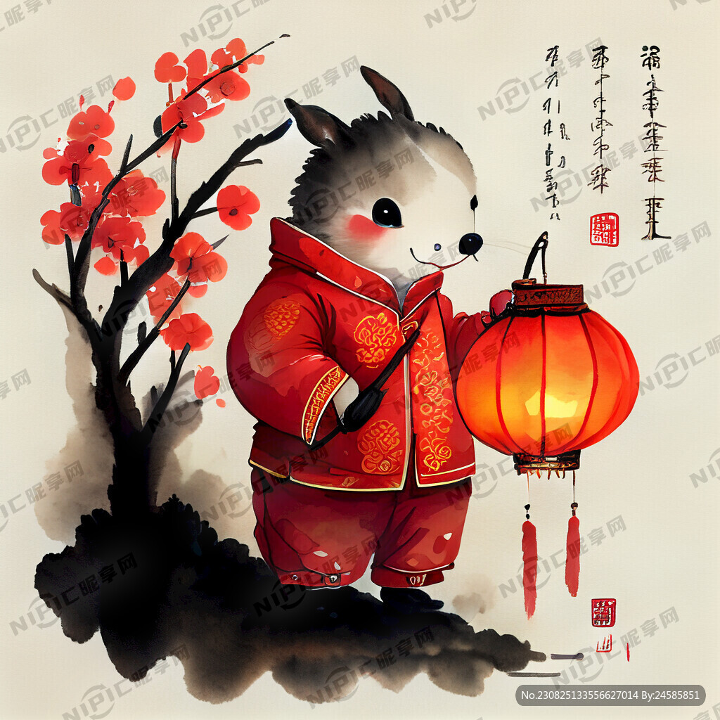 可爱穿红色新年服龙