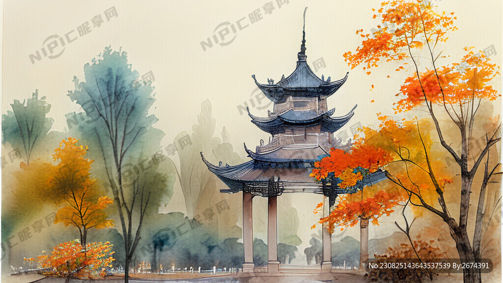公园秋天景色