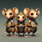 猴子鸡老鼠三个动物