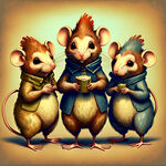猴子鸡老鼠三个动物