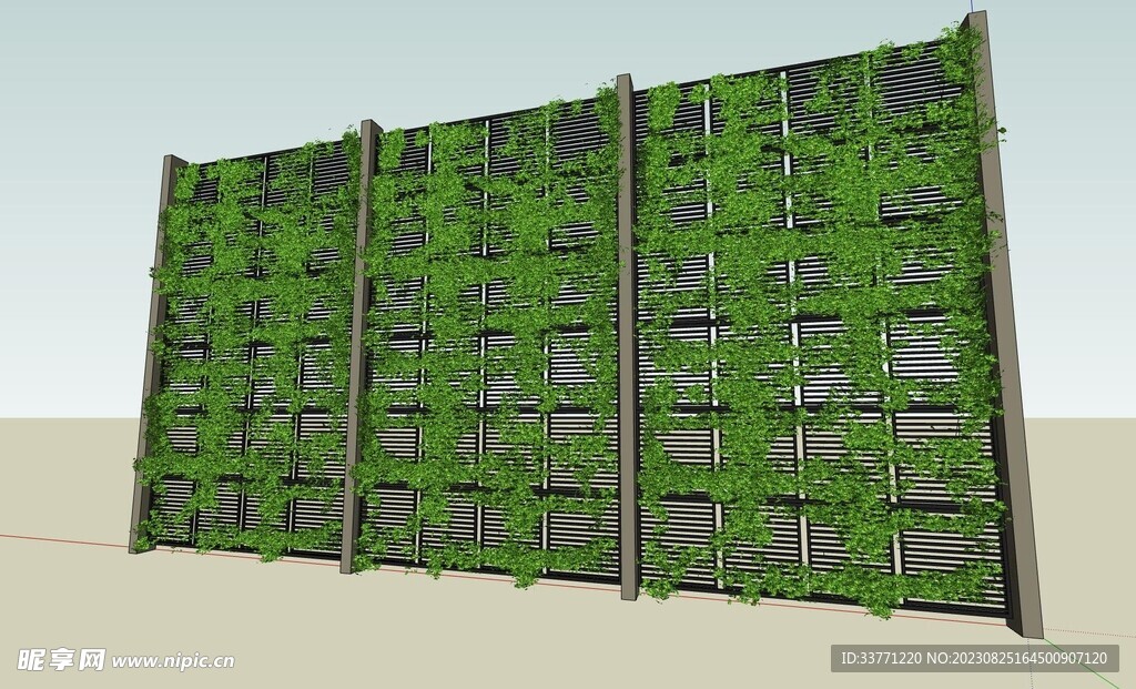 绿色植物墙模型
