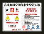 冻货有限空间 安全告知牌