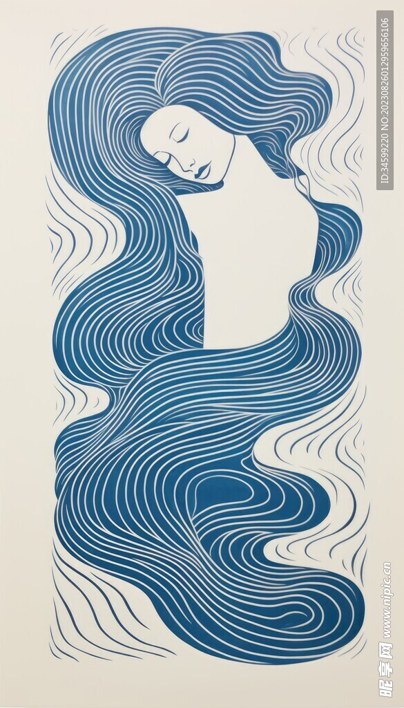 女性人物框画