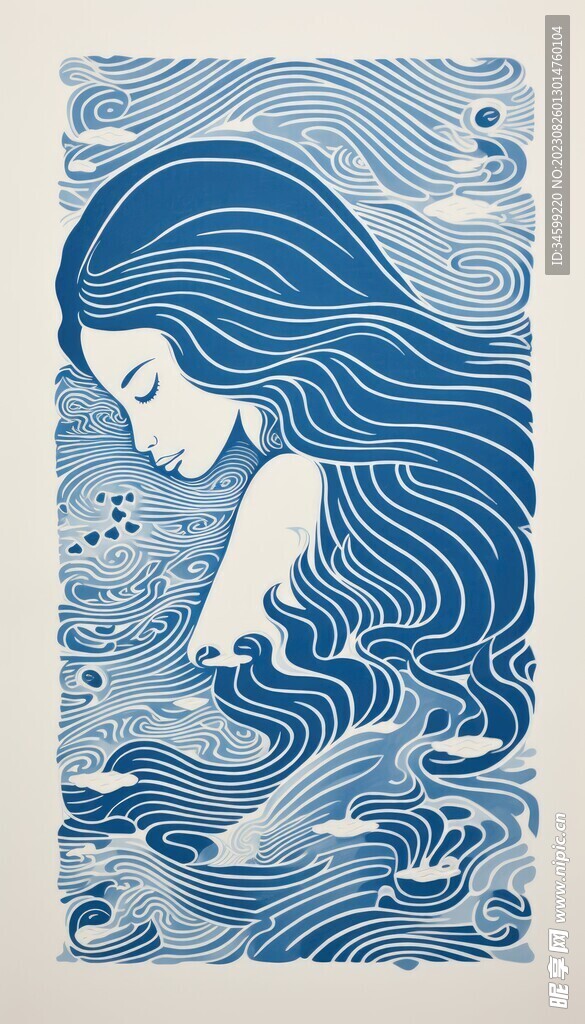 女性人物框画