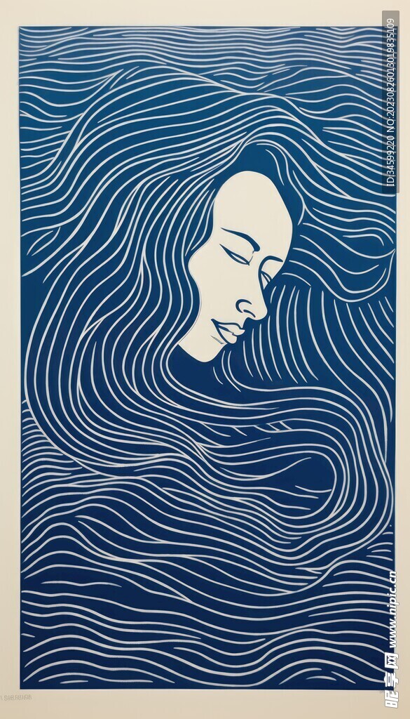 女性人物框画