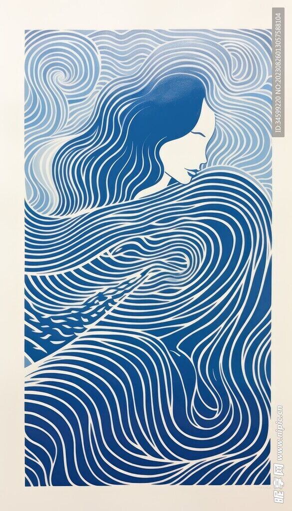 女性人物框画