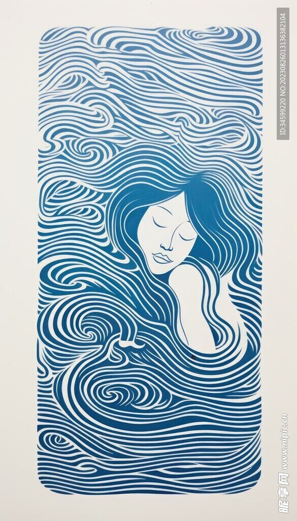 女性人物框画