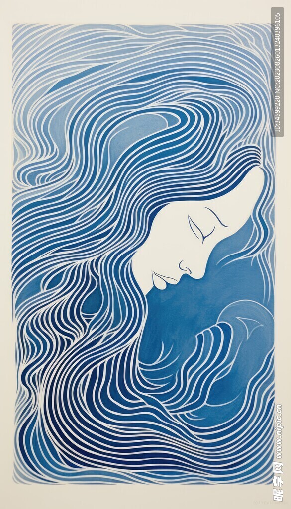 女性人物框画