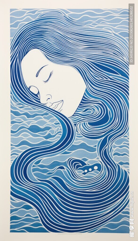女性人物框画