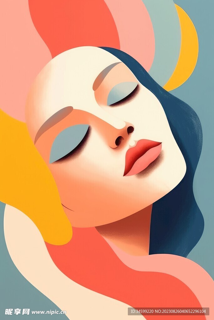 人物框画 