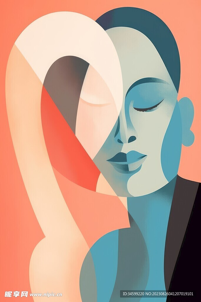 人物框画 