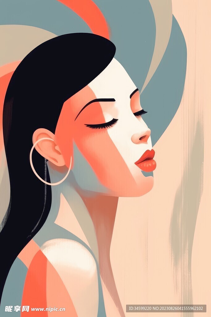 人物框画 
