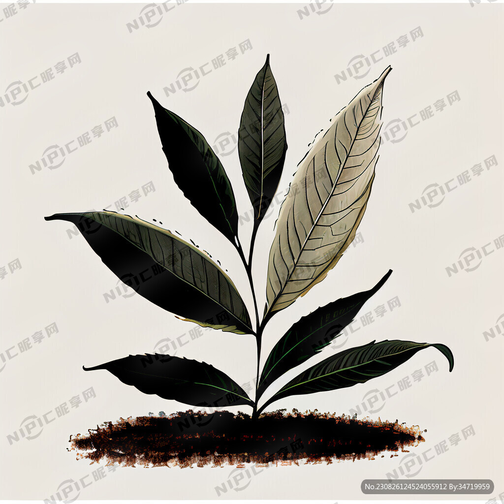 茶叶 细节细腻 简笔画
