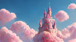 粉色云中梦幻城堡玫瑰