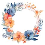 水彩花圈 