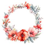 水彩花圈 