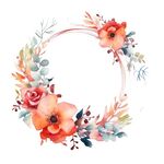 水彩花圈 