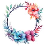 水彩花圈 