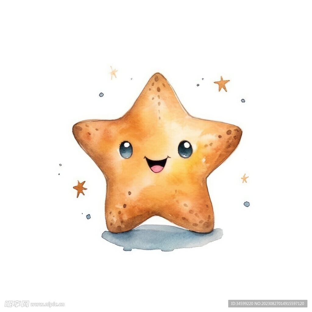 水彩星星 