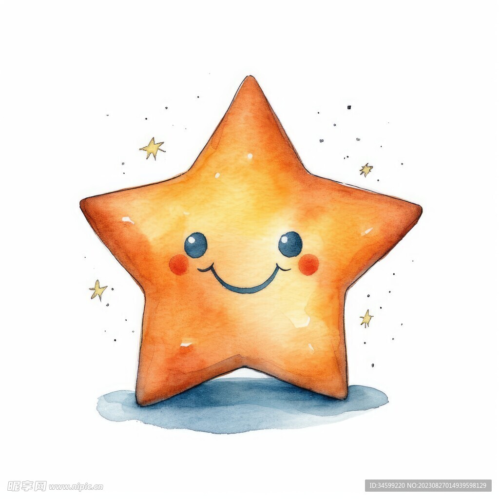 水彩星星 