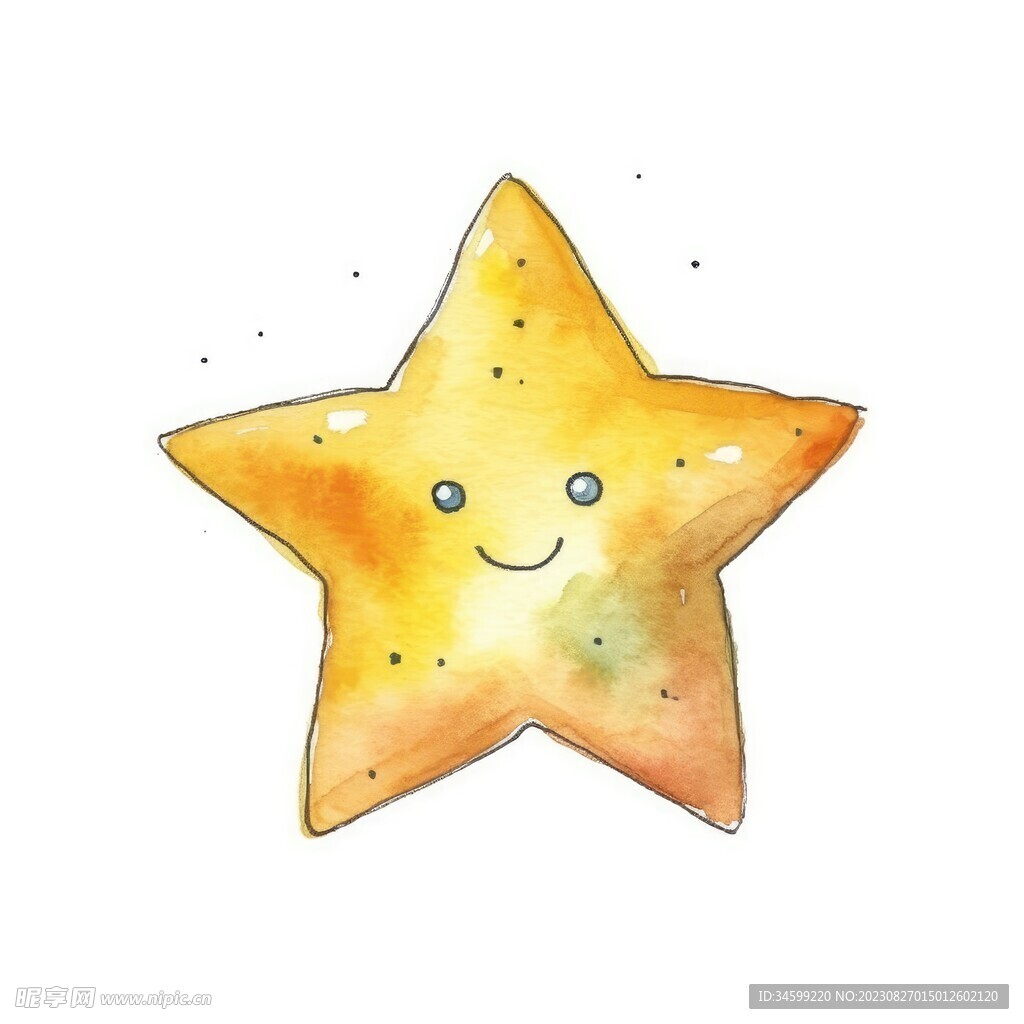 水彩星星 