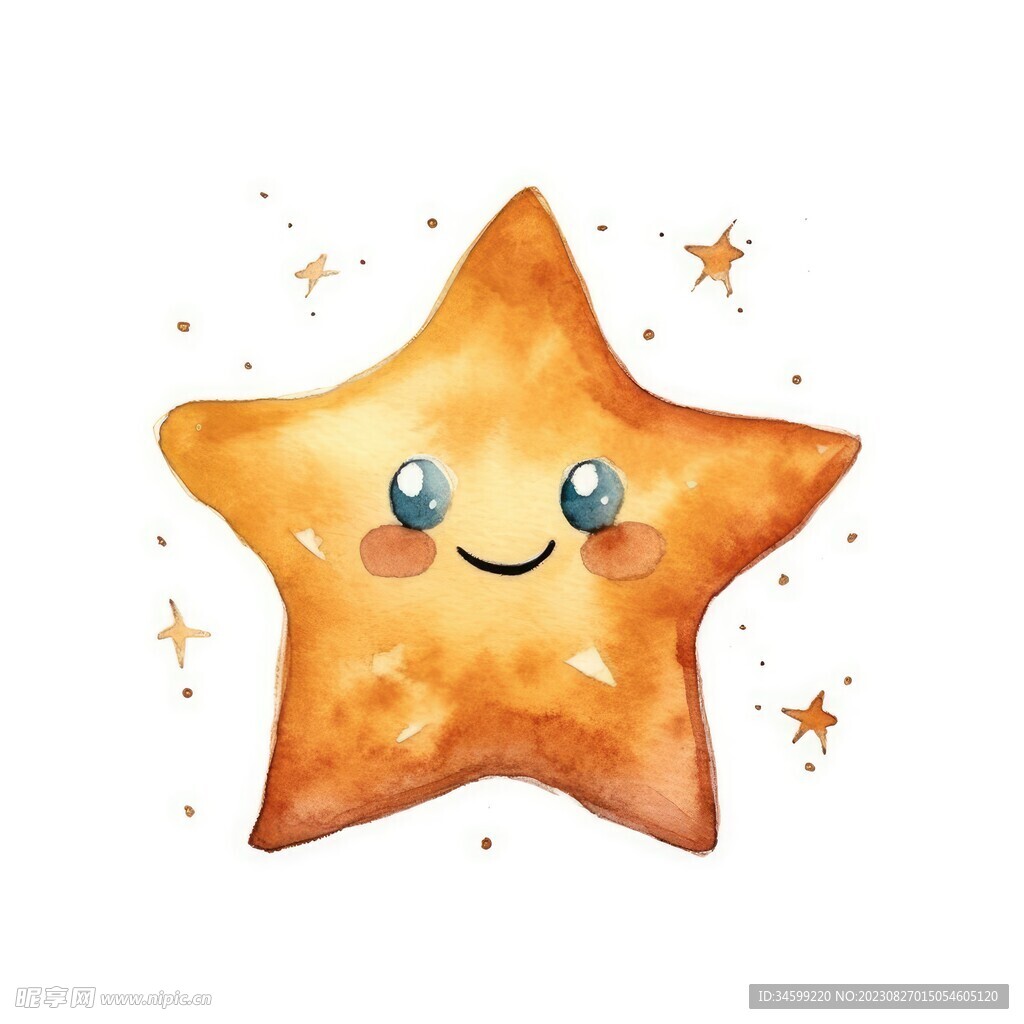 水彩星星 