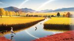 插画秋天的田野