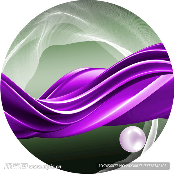 几何水彩紫色圆形挂画装饰画