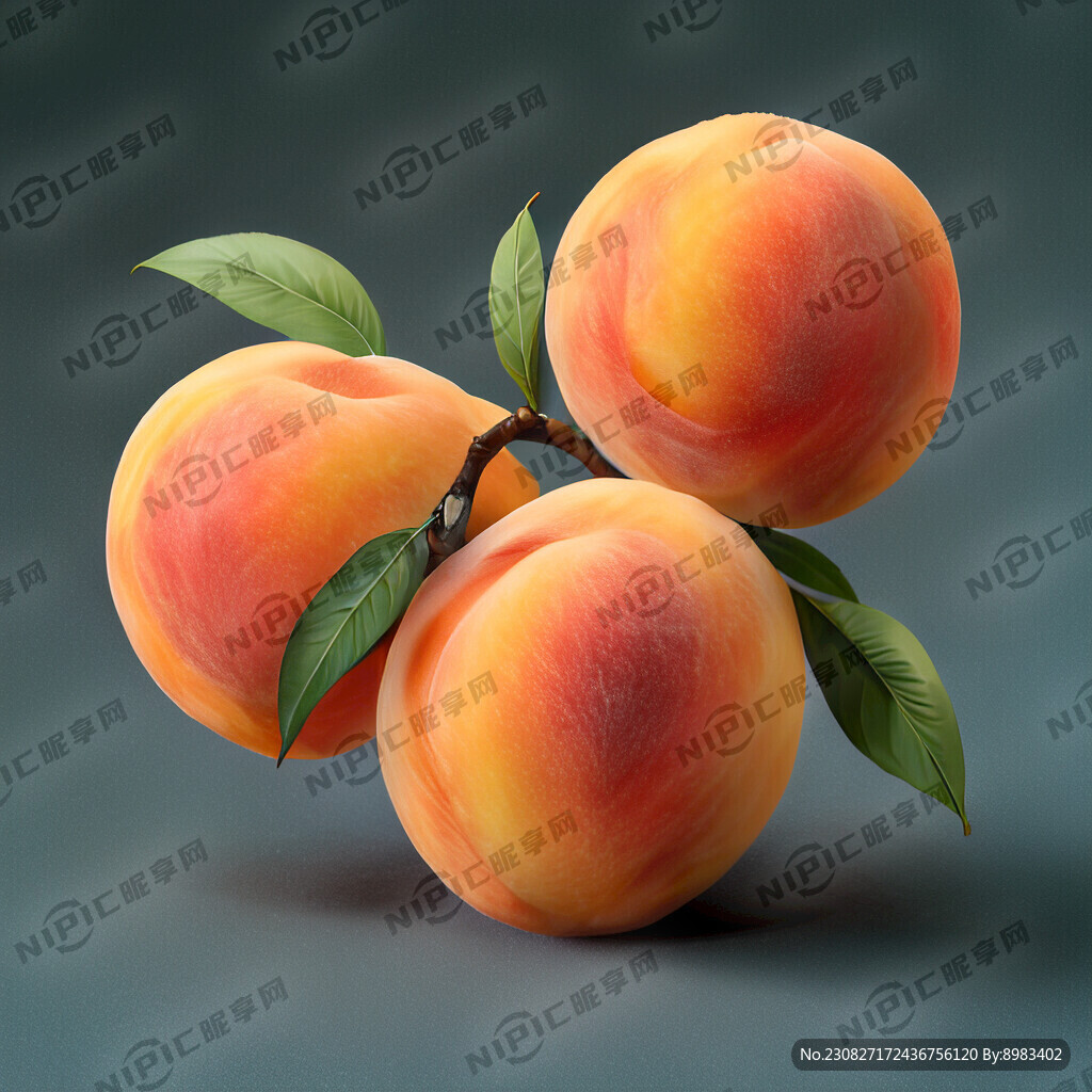 桃立体新鲜桃枝