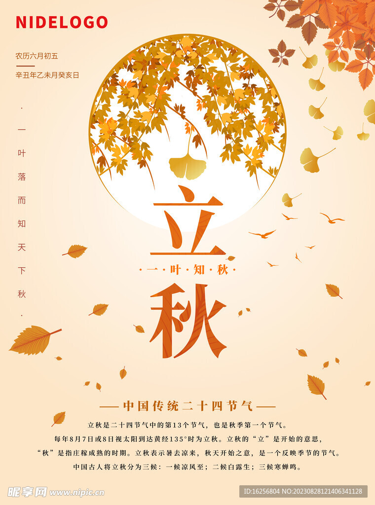 立秋海报背景