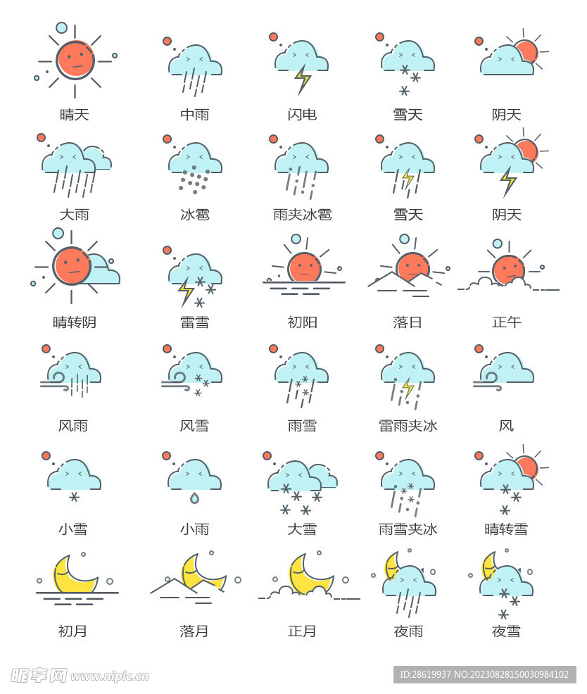 卡通天气图标