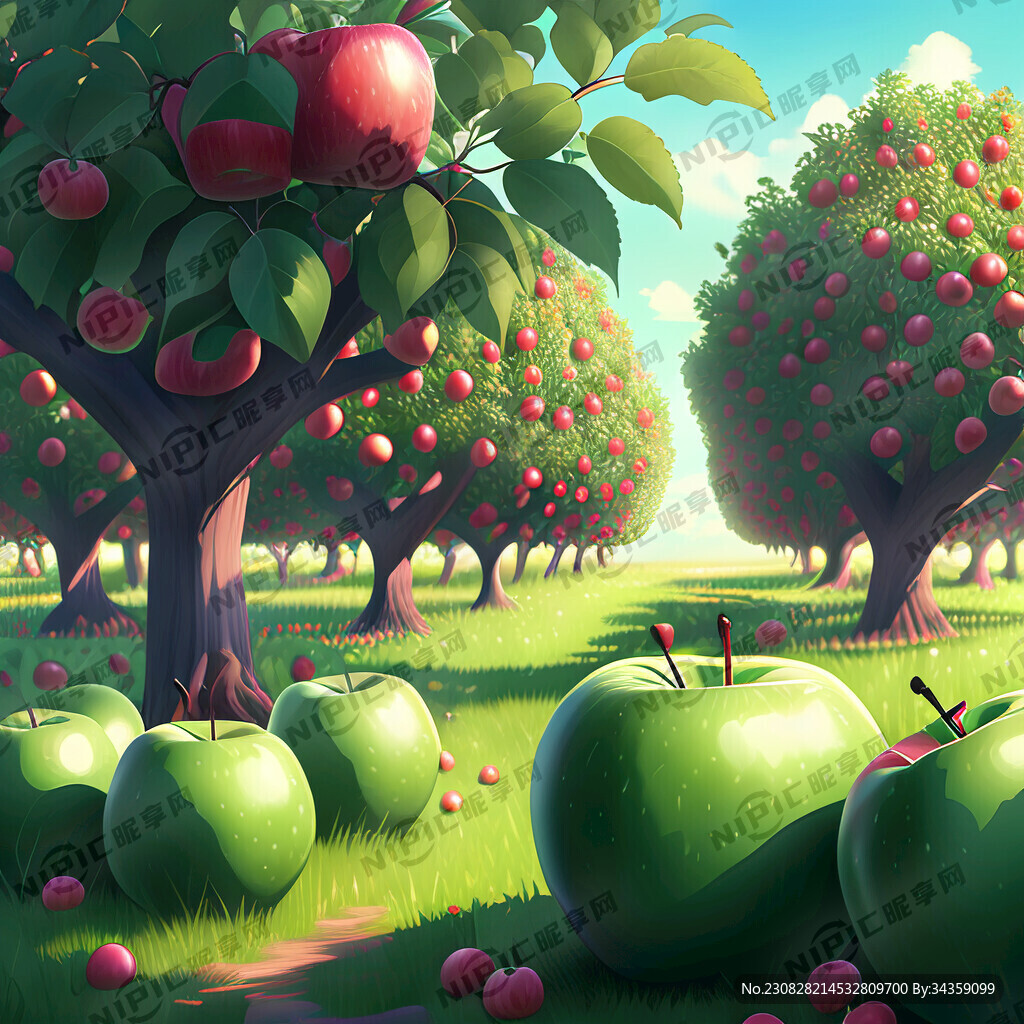 苹果园 青苹果 红润