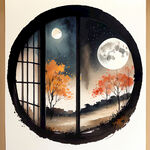 中秋节日国风插画