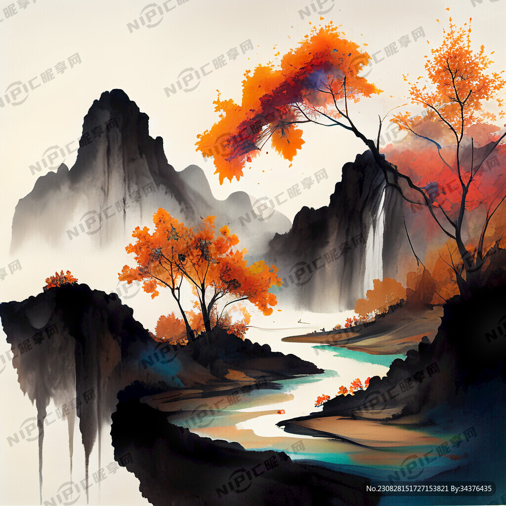 中秋节日国风插画 色彩艳丽