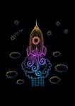 科幻渐变线条火箭升空