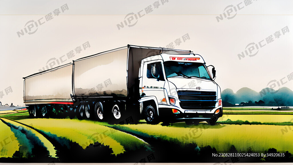 中国高速上有两辆纯白色卡车周围