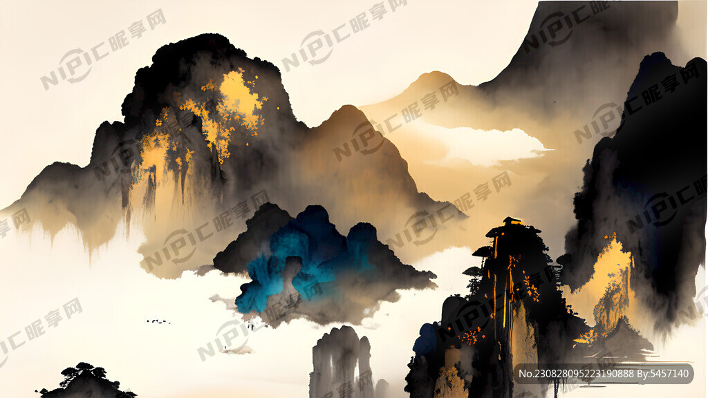 背景 祥云 金色。