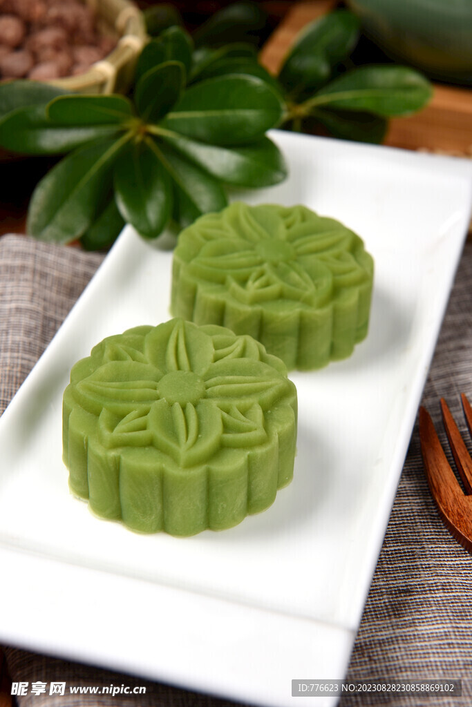 桃山皮 绿茶 茉莉花 月饼