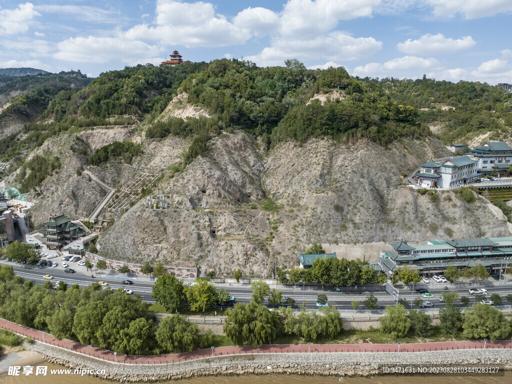 兰州白塔公园鸟瞰图 